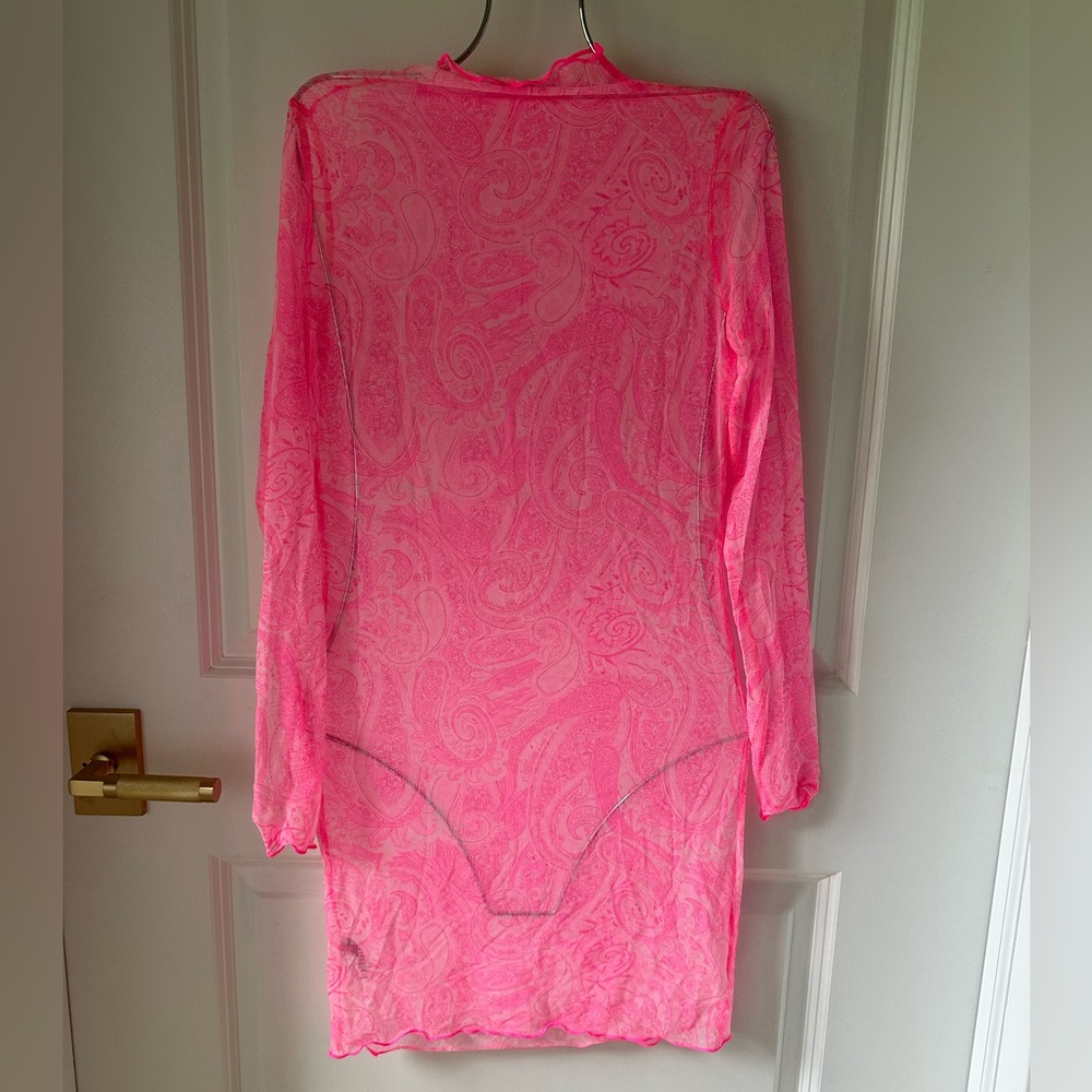 Cia Marítima Pink Sheer Paisley Dress